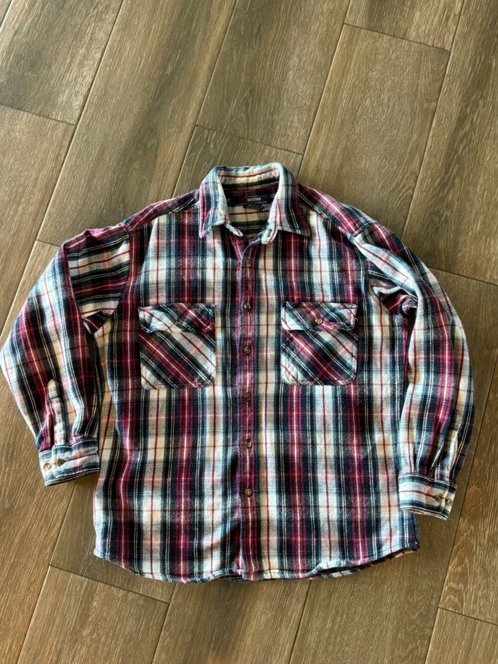 Five Brothers men's heavyweight plaid flannel button front western outdoor sz L